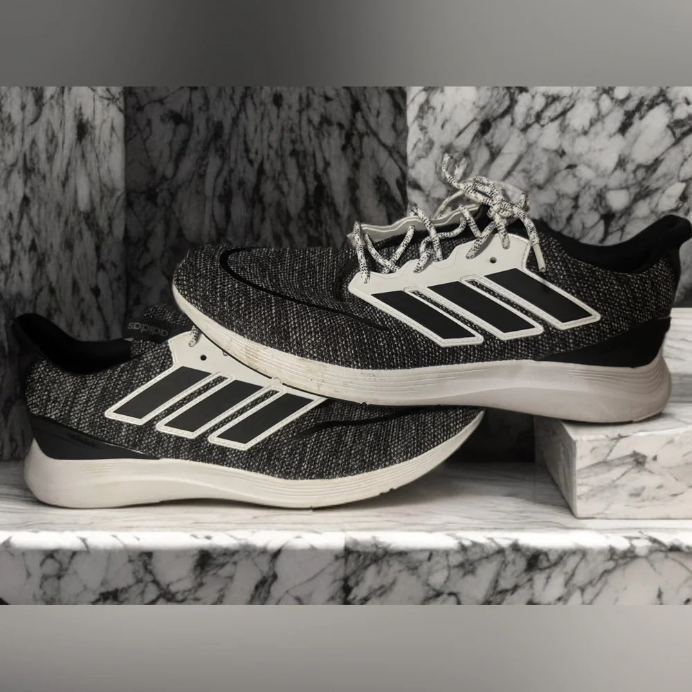 Adidas Black and White Sneakers with Sleek Design
